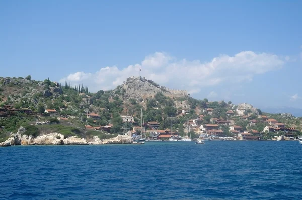 Τουρκικό χωριό simena νέα νησί kekova — Φωτογραφία Αρχείου