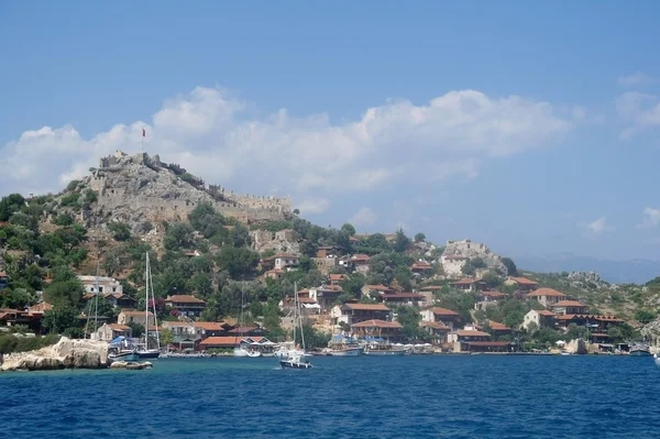 Türkisches Dorf simena nea kekova island — Stockfoto