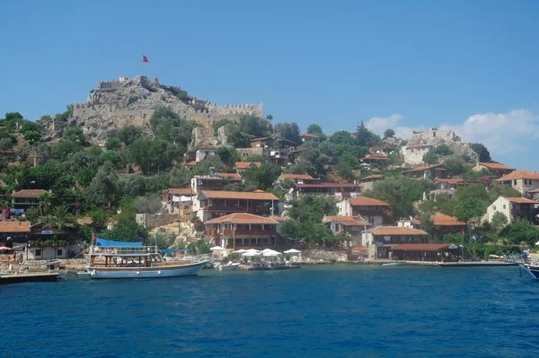 Türkisches Dorf simena nea kekova island — Stockfoto