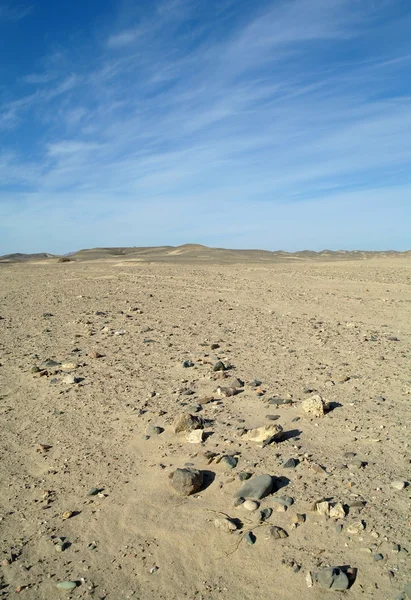 Sten- och sandstranden egyptiska öknen. — Stockfoto