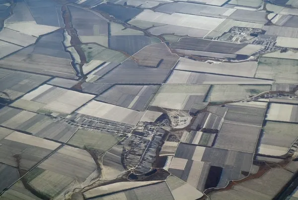 A légi felvétel a mezőgazdasági üzem fölött — Stock Fotó
