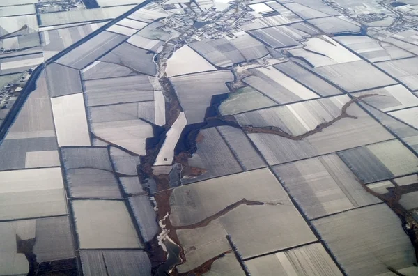 Luchtfoto uitzicht over de landbouwgewassen — Stockfoto