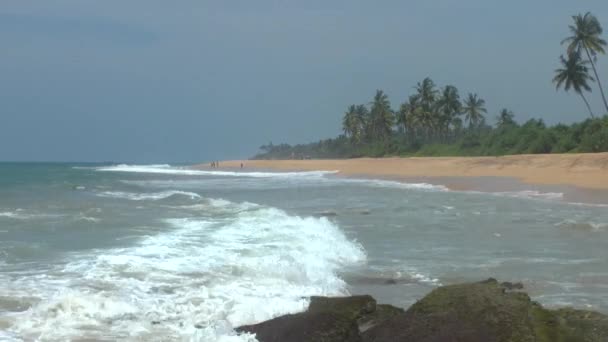 Mar turquesa água e céu azul na praia tropical, — Wideo stockowe