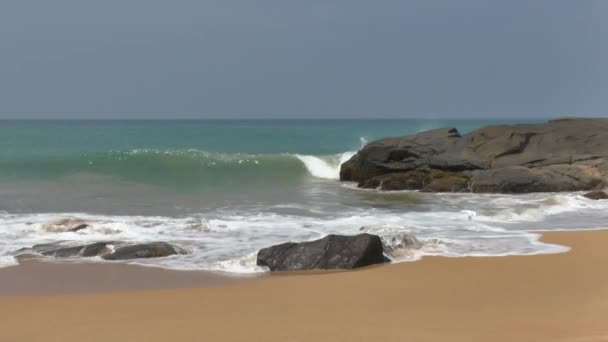 Onde oceaniche e bellissima spiaggia — Video Stock