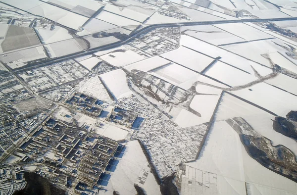 Зимний вид с воздуха, Украина . — стоковое фото