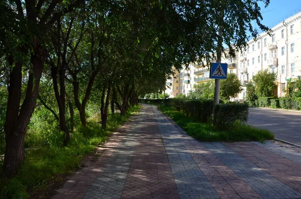 Esta Imagem Mostra Uma Rua Com Edifício Estrada — Fotografia de Stock