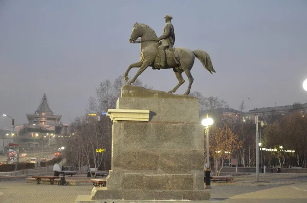 Dieses Bild Zeigt Ein Denkmal Von Rokossovskiy — Stockfoto