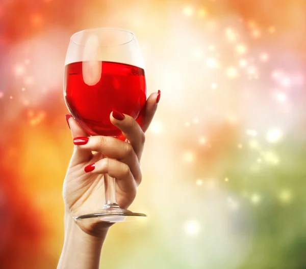 Woman holding a wine glass — Stock Photo, Image