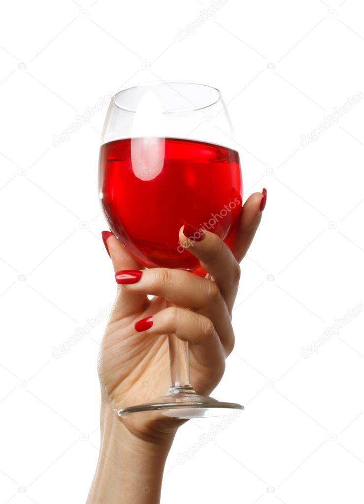Woman holding a wine glass