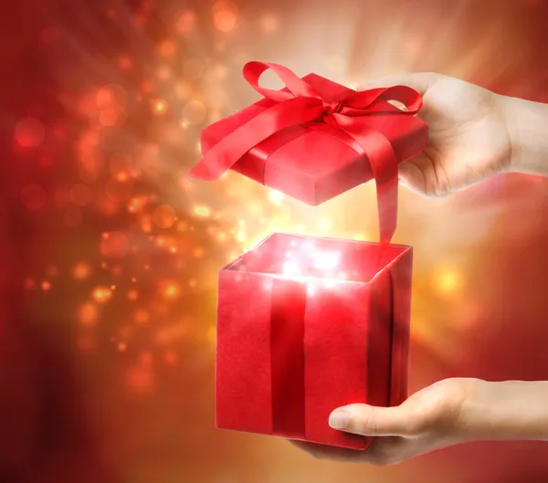 Red Holiday Gift Box — Stock Photo, Image