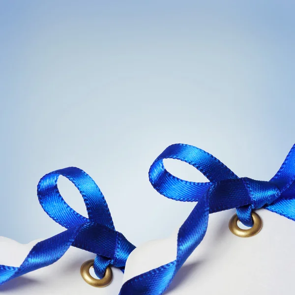 Price Tags with Blue Ribbons — Stock Photo, Image