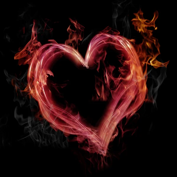 Pink Flaming Heart — Stock Photo, Image