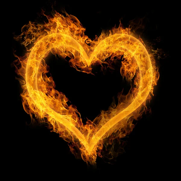 Heart made of fire — Stock Photo, Image