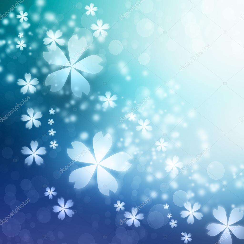 Blue Cherry blossoms background — Stock Photo © Melpomene 18856135