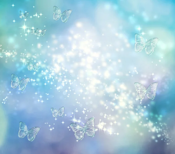 Mariposa azul luces fondo — Foto de Stock