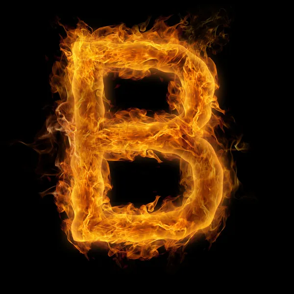 Flaming Letter B — Stockfoto