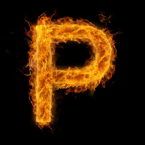火焰字母 p — 图库照片