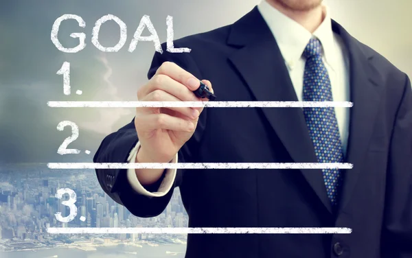 Businessman Listing Goals — Stock Photo, Image