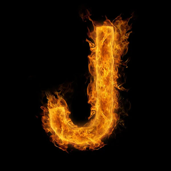 Flaming Letter J — Stock Photo, Image