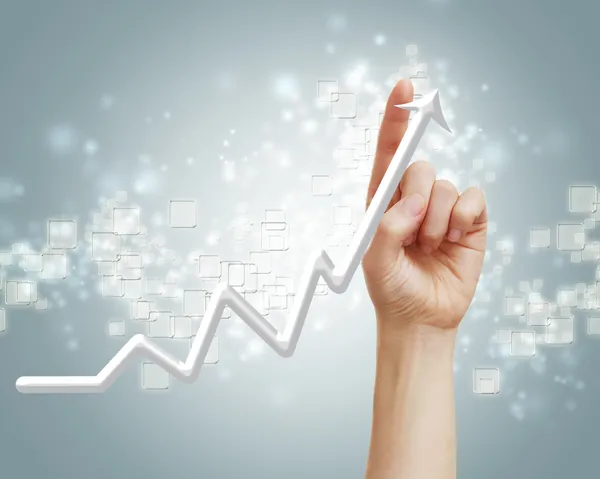 gidiş - ok parmak işaret yukarıya doğru yükselen