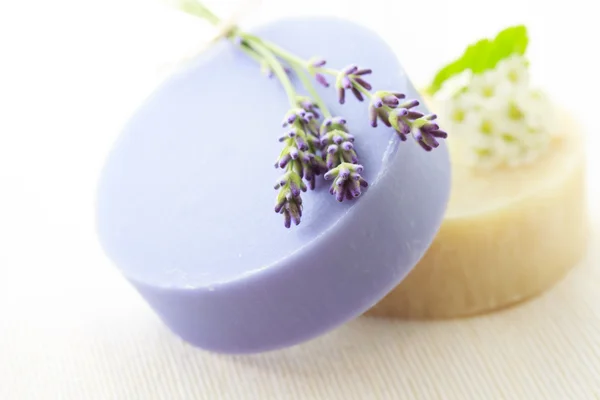 Handmade soap with flowers Stock Image