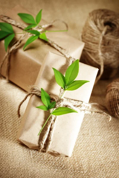 Rustikale Geschenkboxen — Stockfoto