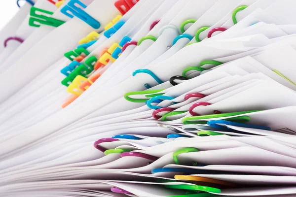 Stack of documents with clips — Stock Photo, Image