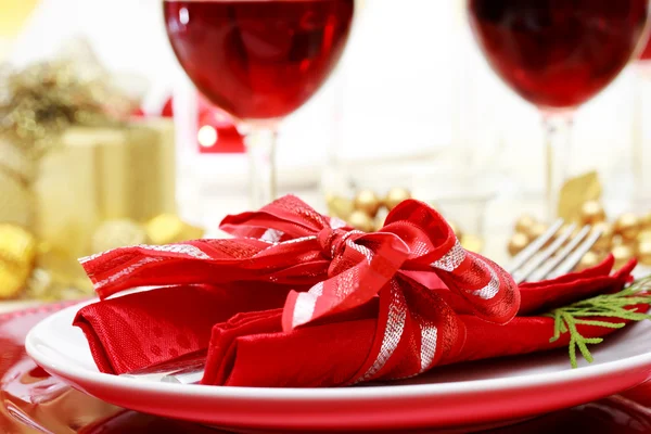 Table de dîner de Noël décorée Photo De Stock