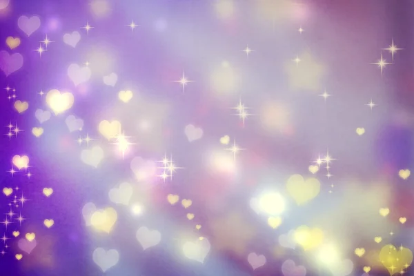 Small hearts on purple background — Stock Photo, Image