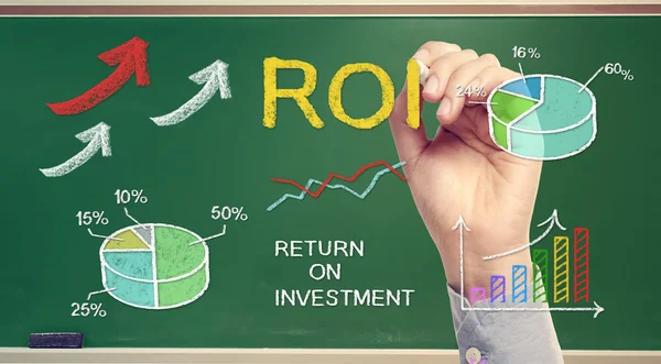 Hand ritning roi (avkastning på investering) — Stockfoto