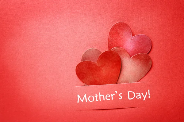 Mothers day message with paper hearts — Stock Photo, Image