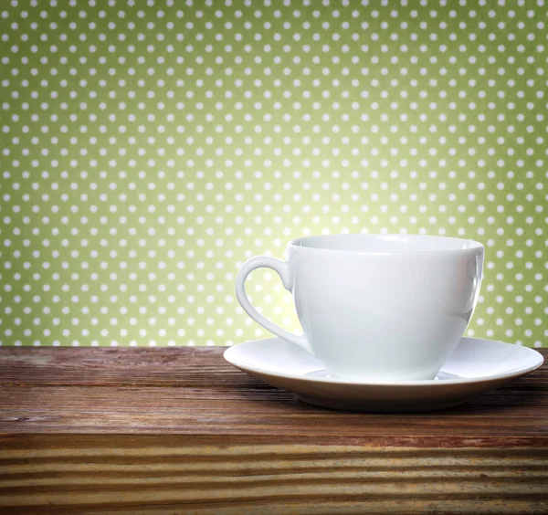 Taza de café sobre fondo polkadots — Foto de Stock