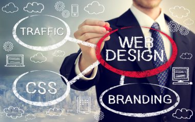 işadamı çembere web tasarım kabarcık