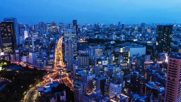 Högt över staden i tokyo — Stockfoto