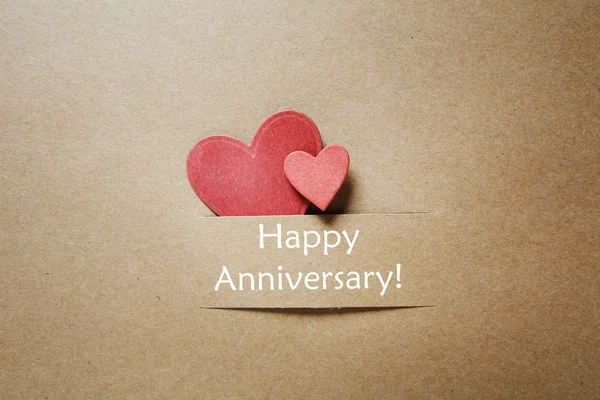 Happy Anniversary message with small hearts — Stock Photo, Image