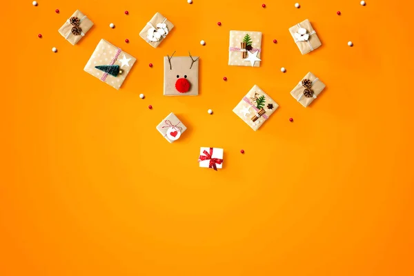 Verzameling van kerstcadeaudozen — Stockfoto