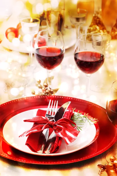 Holiday Dinner Table Setting — Stock Photo, Image