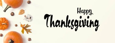 Sonbahar balkabaklarıyla Şükran Günü mesajı