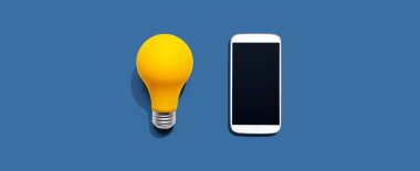 Sarı ampullü akıllı telefon.