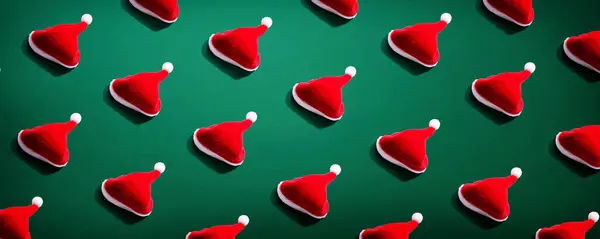 Pattern of small santa hats — Stock Photo, Image