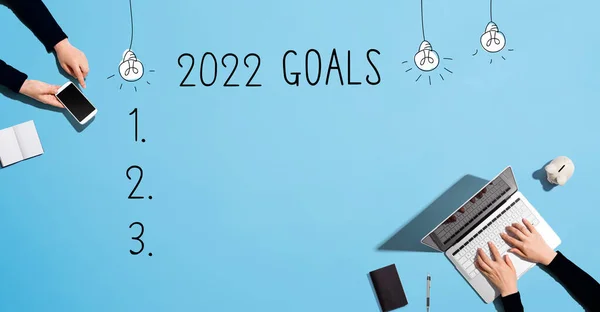 2022 hedefleri ve birlikte çalışan insanlar — Stok fotoğraf