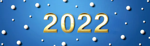 Beyaz şeker noktalarıyla 2022 yılbaşı teması — Stok fotoğraf