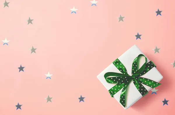 Gift box with small stars — Stock Photo, Image