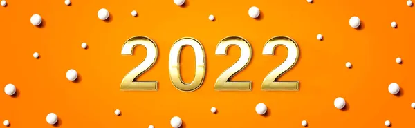 2022 tema de ano novo com pontos de doces brancos — Fotografia de Stock