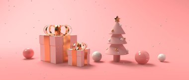 Noel hediye kutuları ve süsler - 3 boyutlu hazırlama