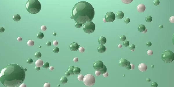 Renderização 3D de esferas dispersas voadoras — Fotografia de Stock