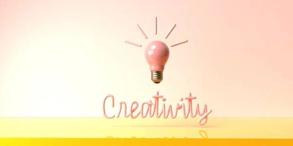 Lamp met Creativiteit tekst — Stockfoto