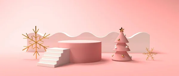 Geometrik şekilli Noel ağacı - 3 boyutlu — Stok fotoğraf