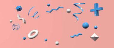 Uçan geometrik kürelerin 3 boyutlu canlandırması