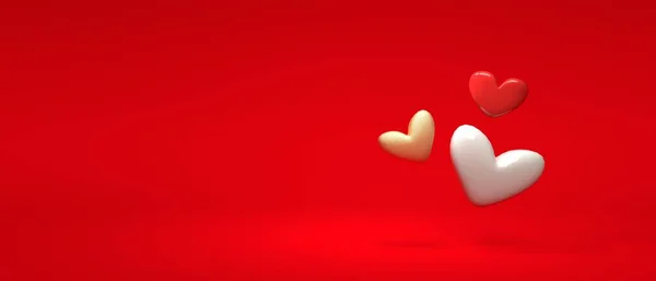 Corações - Apreciação e amor tema - 3D — Fotografia de Stock